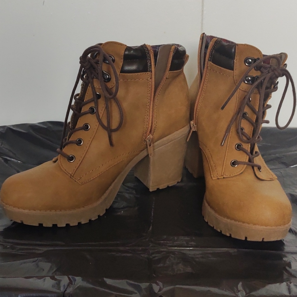 Call It Spring lace up heeled boots